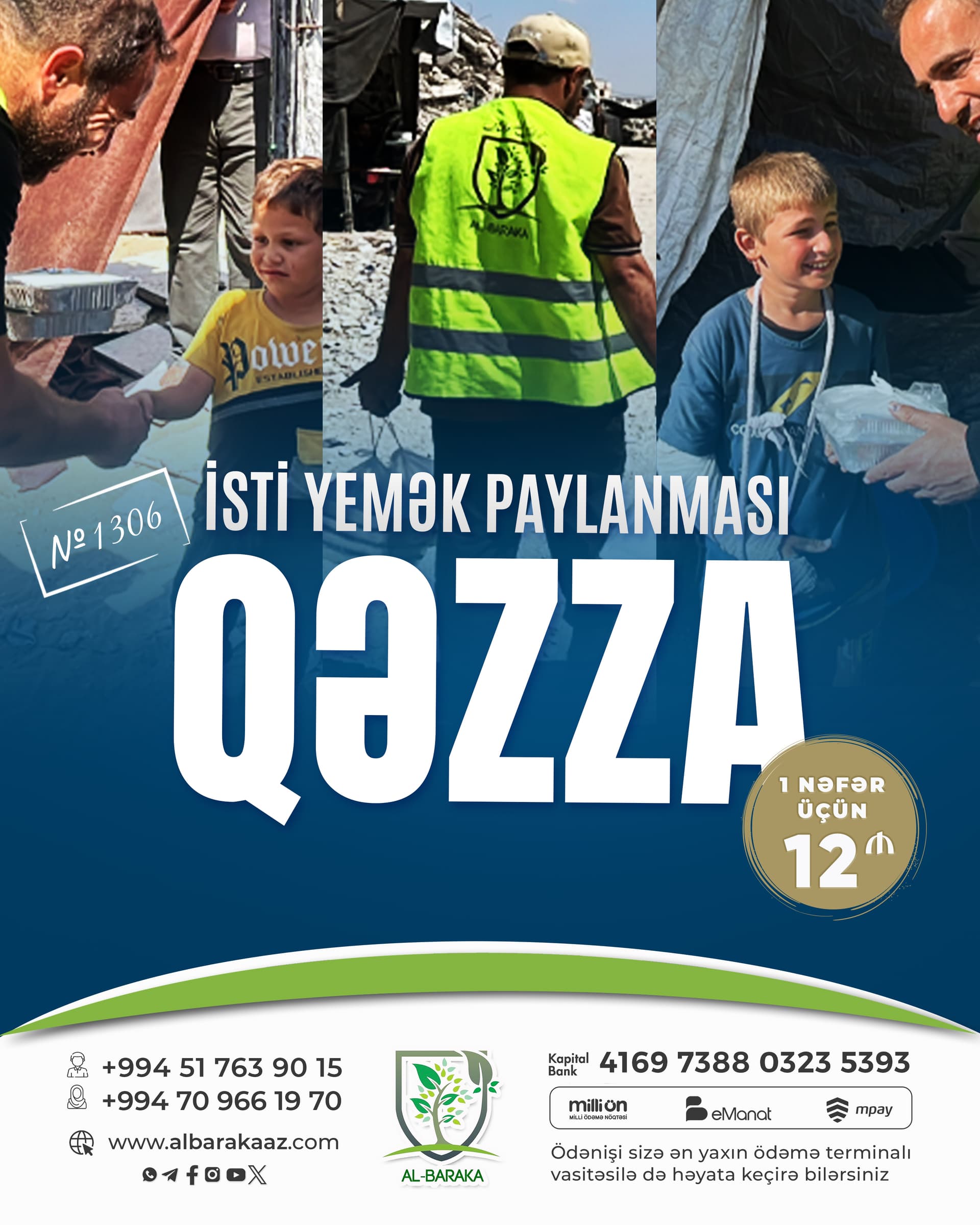 QƏZZA - İSTİ YEMƏK PAYLANMASI