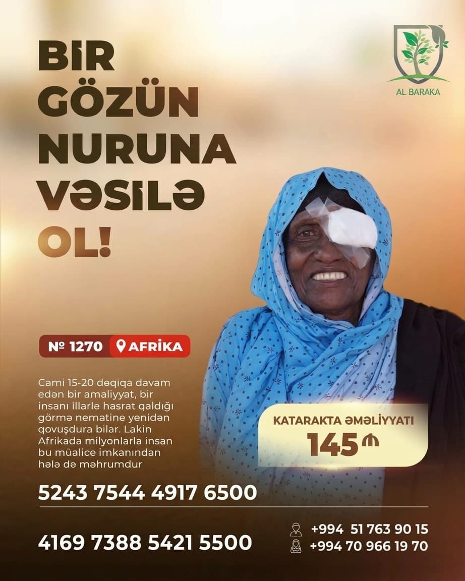 BECOME A SOURCE FOR THE LIGHT OF AN EYE! Humanitarian Project No. 1270