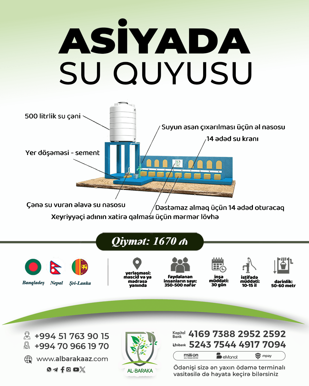 Banqladeş - Su quyusu layihəsi №1350