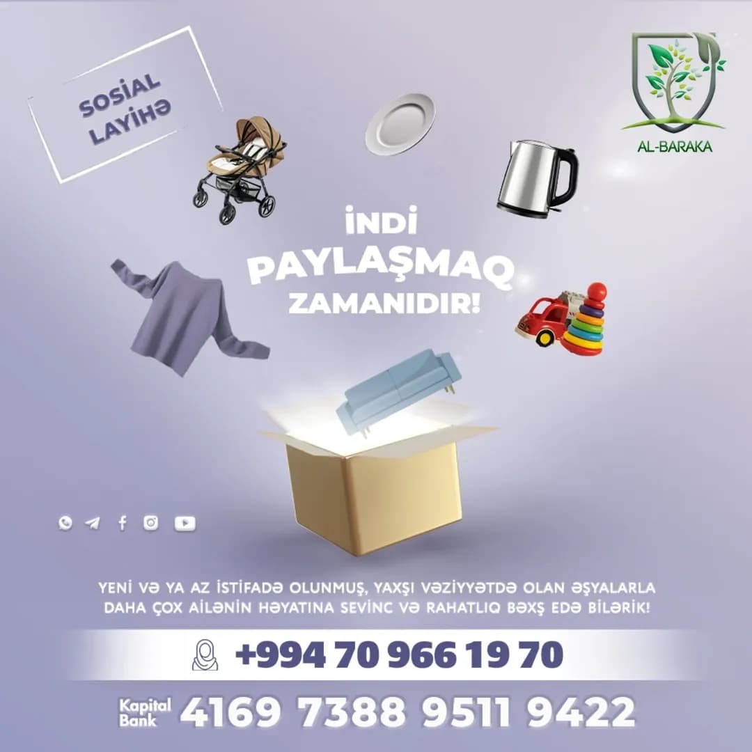 Sosial layihə - yeni və ikinci əl əşyaların paylaşımı