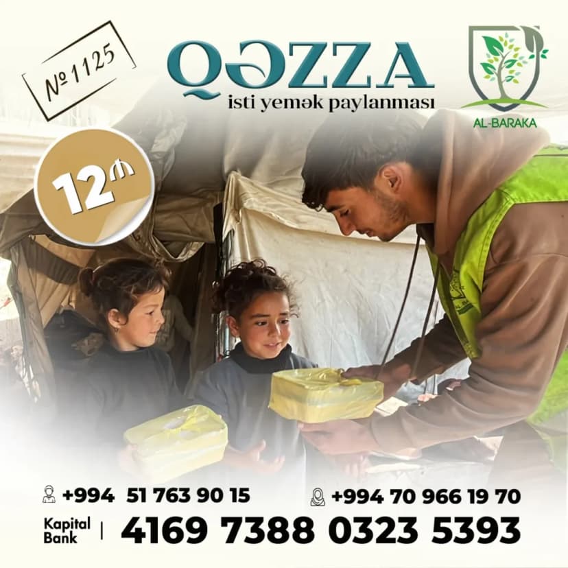 Qəzzada isti yemək paylanması layihə №1125